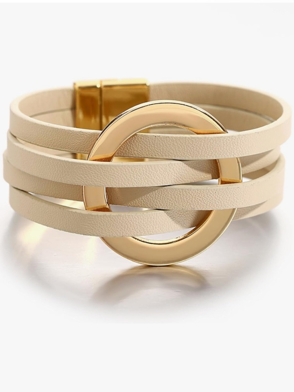 Circle Charm Bracelets for Women Handmade Leather Wrap Bracelets